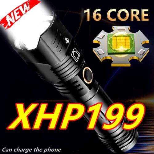 XHP199 Most Powerful Flashlight XHP70.2 USB Rechargeable LED Zoom Torch Super Bright Tactical Flash Light by 26650/18650 Battery