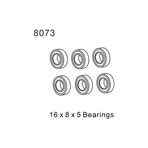 ZD racing 08411 set rodamiento 16*8*5 8073 Suitable for 16mm inner diameter steering cup