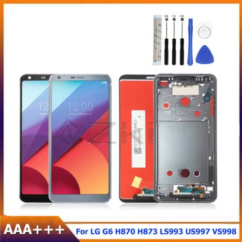 For LG G6 LCD Display Touch Screen Replacement H871 H873 H872 VS998 US997 Screen Digitizer Assembly With Frame
