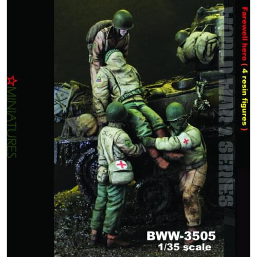 1/35 Scale Vietnam War US Army Medical Rescue 4 Soldiers Miniatures Unpainted DIY Assembling Static GK Figure Resin Model Kits