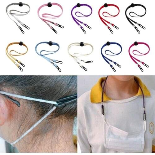 10Pcs Mouth Mask Lanyard Adjustable Strap Ear Savers Hanging Rope Extender with Clips Safety Face Cover Holder Hanger