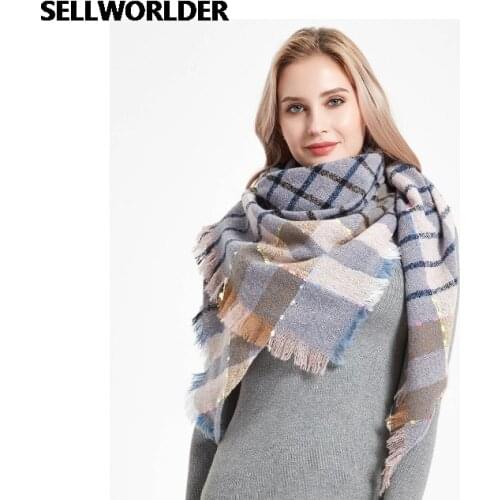 2020 NEW Women Plaid Winter Scarf Warm Fashion Triangle Scarves & Wraps