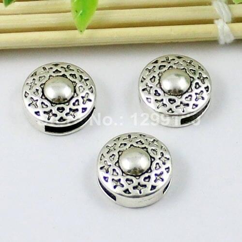 50pcs/lot Silver Tone Slider Hat,for Bracelet Necklace Cord Beads watch Chain Beads DIY Accessory 14mm fit:10x2mm K01099