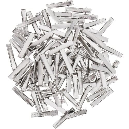 50x Single Prong Alligator Clip With Teeth Duckbill Hair Bows Metal Clips