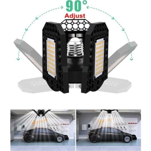 80/60/40W LED Garage Light Deformable Ceiling Light For Home Warehouse Workshop Lamp Folding Deformation Lamp Industrial Lamp