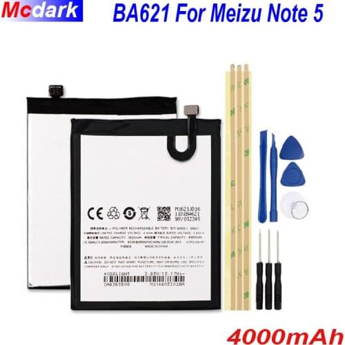 4000mAh BA621 For Meizu Note 5 Battery Batterie For Meizu meilan Note 5 M5 Note Bateria Mobile Phone Batterij Accumulator+Tools