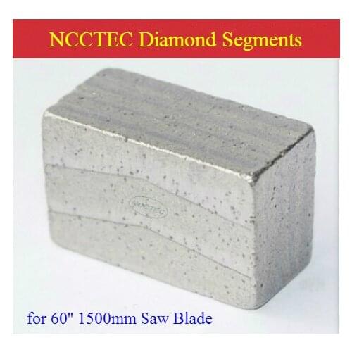 V Shape Diamond segments teeth heads for Diameter 60'' inch 1500mm Combination mine saw blade cutting bluestone 14/20mm Height