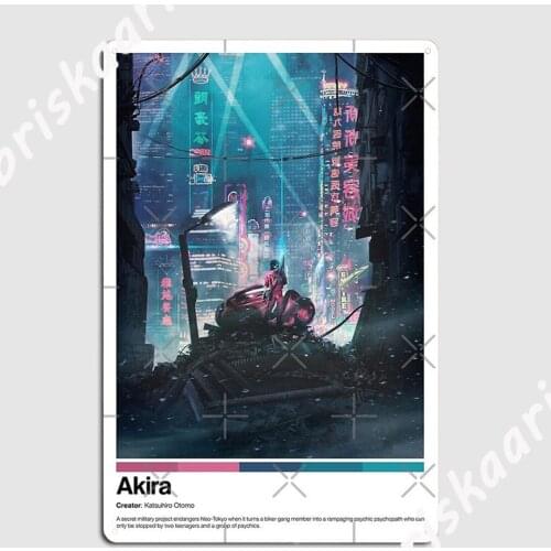 Akira Anime Poster Metal Sign Wall Mural Party Plates Retro Tin sign Poster
