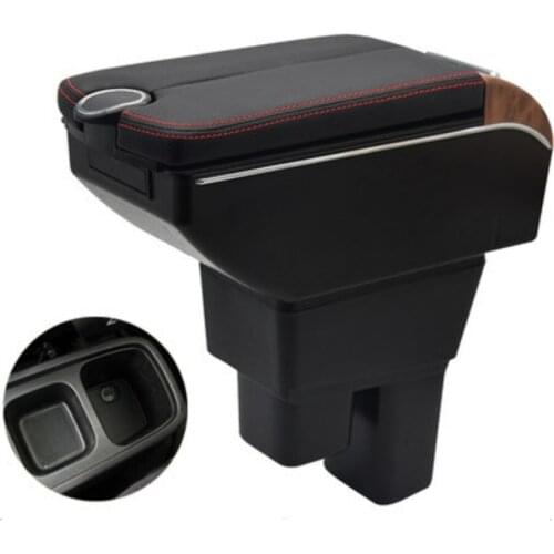 Car Honda Fit Jazz armrest storage box auto interior Leather car-styling central container Store content box accessories parts