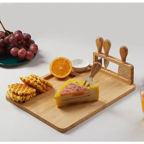Bamboo Cheese Board with Knives