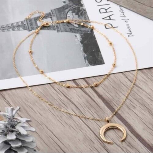 BOAKO Layered Moon Necklace For Women 2020 Silver 925 Jewelry Necklace Charms Chains For Jewelry Choker Bijoux Femme #10.10