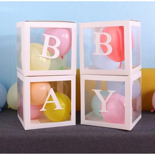A-Z Letter Box Balloons Gift Box Baby Shower Party Supplies Christening 1st 2st First Kids Birthday Party Wedding Decoration