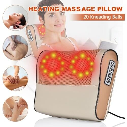 Infrared Heating Neck Shoulder Back Body Electric Massage Pillow Shiatsu Massager Device Cervical Healthy Massageador Relaxation