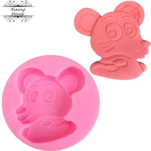 DIY cartoon mouse shaped silica gel mold candy chocolate cupcake decoration mold biscuit baking model tool