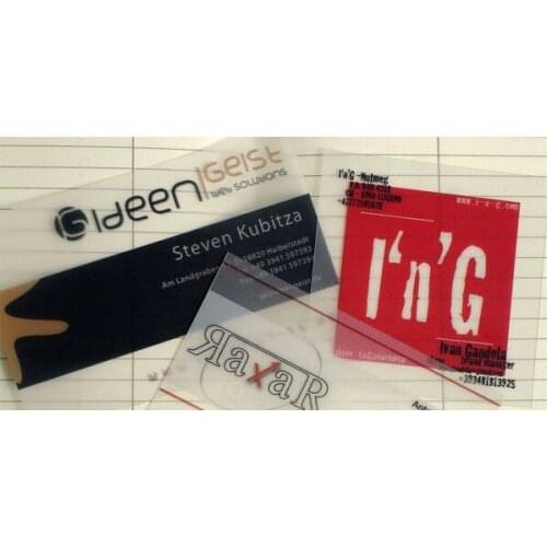 Custom business card printing one/two sided printing transparent PVC visiting Card 500 Pcs/lot