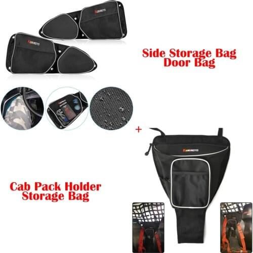 KEMiMOTO UTV for Polaris RZR XP 1000 900 X Left Right Side Door Bag Knee Protection for Can-Am Commander 1000 Side Storage Bag