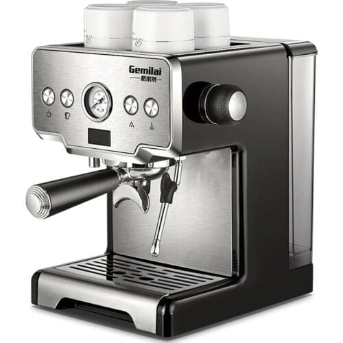 15bar Coffee Maker Italian Espresso Machine Electric-Horn 220V Cappuccino Stainless Steel for Home Portable Coffee Machine