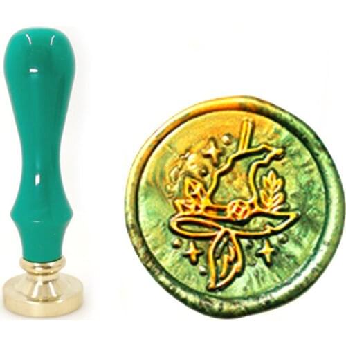 Cap Magic wizard Wax Stamp Exquisite Paint GREEN handle,Ancient Seal Retro Stamp,Personalized Stamp Wax Seal High Quality