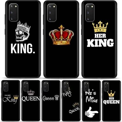 King Queen Couple Lovers Case for Samsung Galaxy S8 S9 S10 S20 S21 FE Ultra 5G Plus S10e Phone Cover Coque