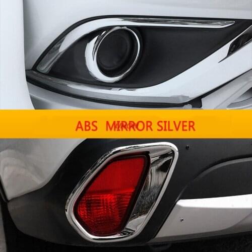 Unon For Mitsubishi Outlander 2016 2017 Front Rear Fog Lights Lamp Covers Trim Bezel Frame Decoration Chrome Car Accessories