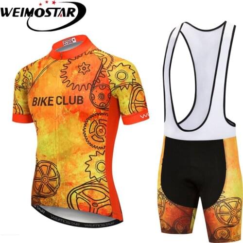 Weimostar MTB Summer Bike Cycling Clothing Breathable MTB Bicycle Clothing Ropa Ciclismo Quick-Dry Cycling Jersey Bib Shorts Set