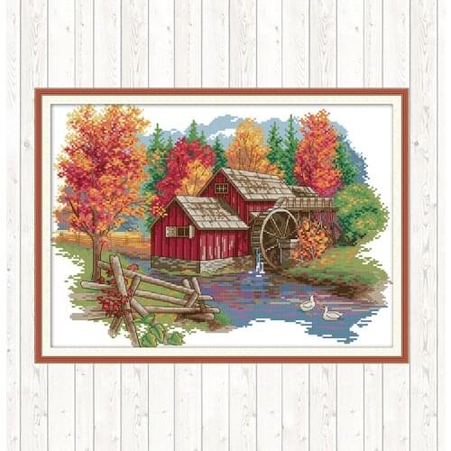 Joy Sunday Cross Stitch Kits Printed Canvas for Embroidery Kit 14ct DMC DIY Hand Crafts for Needlework Counted Cross-stitch Set