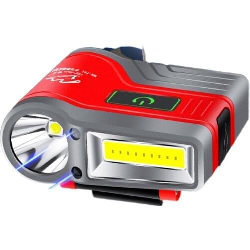 Fishing night fishing headlight glare dedicated sensor cap lamp clip head-mounted large-capacity rechargeable bright light bait