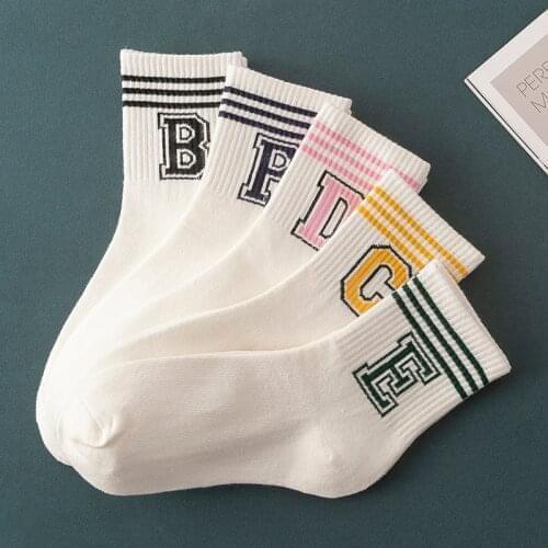 White striped socks harajuku cute hip hop designer streetwear fashion cotton women calcetines skarpetki meias femme chaussettes