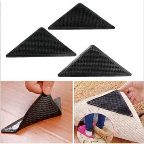 Newest Rug Carpet Mat Grippers Non-Slip Anti Skid Washable Silicone Grip 4pcs Set Gift Home Textile Rug For Bedroom Bathroom