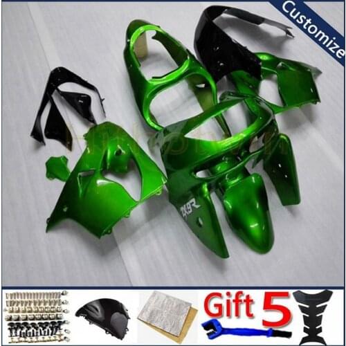 Motorcycle Fairing hull For ZX9R 1998 1999 ZX-9R 98-99 bodywork kit motorcycle panels Custom green