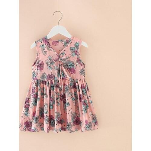 Girls' Dresses Childrens Clothing Baby Cotton Silk Summer Dresses Printed Girl Beach Princess Dresses Kids Dresses for Girls