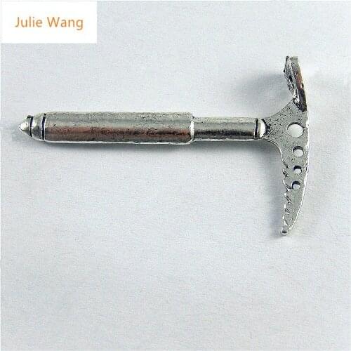 Julie Wang 10PCS Climbing Axe Charms Trendy Antique Silver Color Necklace Earring Bracelet Jewelry Making Accessory Home Decor