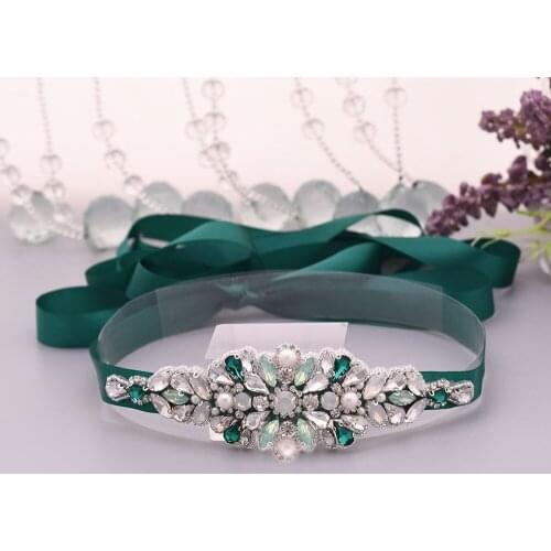 ZMS443 Style Korea Bride Belt with Milk Rhinestone and Pearl Wedding Engagement Party Women Dress Accessories Jewelry Wholesale