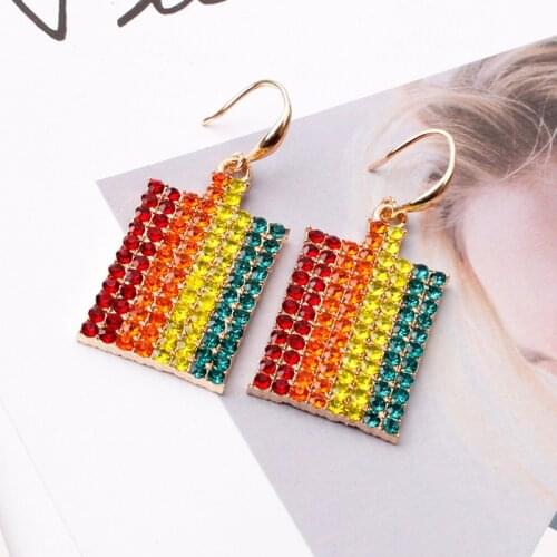 YADA Geometric Square Cubic Zirconia Earring Punk Crystal Statement Earring Gold Color For Women men Jewelry Earrings ER210018