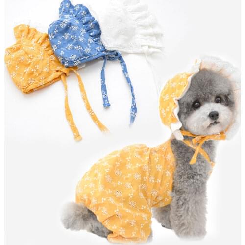 Cute Cotton Dog Hat Sweet Pet Sunhat Lovely Puppy Accessories for Small Dog Spring Soft Dog Caps for Teedy Scherena Dropshipping