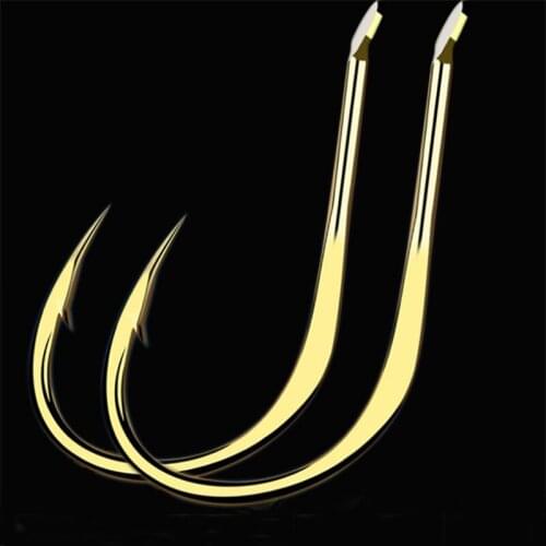 Super Sharped Forged Fishing Hooks High Carbon Steel carp Fish Hook High Quality golden color 0.8#/1#/2#/3#/4