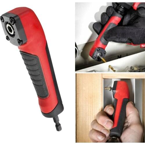 90 Degree Right Angle Extension Driver Drilling Shank Screwdriver 1/4 inch Hex Wrench Drill Bit Magnetic Socket Holder Hand Tool