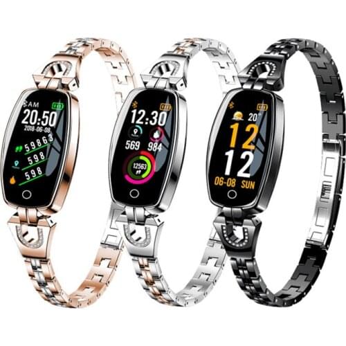 Womens Smart Bracelet Waterproof Fitness Sports Fashion Watch Jewelry Heart Rate Detection Pedometer