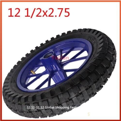 High quality12 1/2 X 2.75 Tire with Aluminum Wheel Hub for 12.5 Inch 49CC Dirt Bike MX350 MX400 Scooter Tire Red Wheel