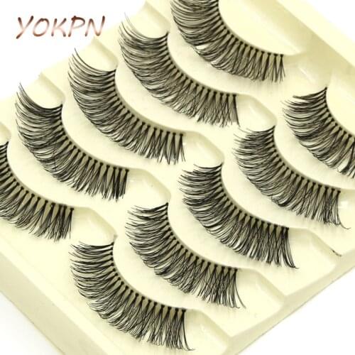 YOKPN New Transparent Cotton Thread False Eyelashes Soft Natural Long Clutter Fake Eyelashes Daily Makeup Tools Eye Lashes