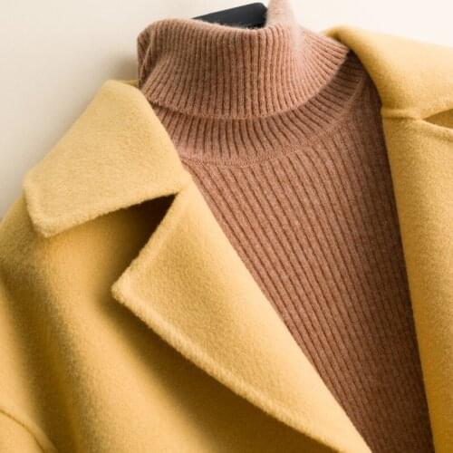 200% Coat Female Short Korean Double-sided Wool Jacket Loose Overcoat Spring Autumn Womens Coats and Jackets 2228 KJ5054