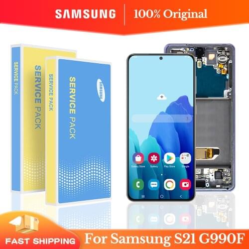 100% Original 6.2'' Display for SAMSUNG Galaxy S21 SM-G990F SM-G990F/DS LCD with frame Touch Screen Digitizer Assembly replace