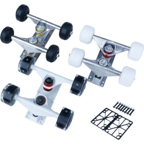 2pcs Skateboard Wheels Truck Bracket Aluminum Alloy Cruiser Longboard Bridge Wheels Bearings Skate Deck Parts Trucks Accessories