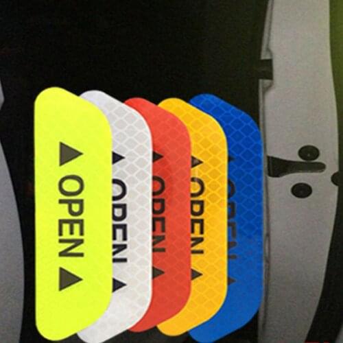 4Pcs/Set Car Door Sticker Safety Warning Mark Open High Visibility Reflective Tape Diamond Grade for Vehicle Truck Traffic Signs
