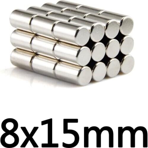 5/10/20PCS 8x15 mm Super Powerful Strong Magnetic Magnet 8mmx15mm Thick Permanent Neodymium Magnet 8x15mm Round Magnet 8*15mm