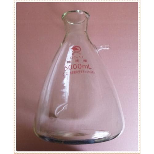 5000ml,Glass Filtering Flask,5L Heavy Wall Boro Glass 3.3 Filtration Bottle