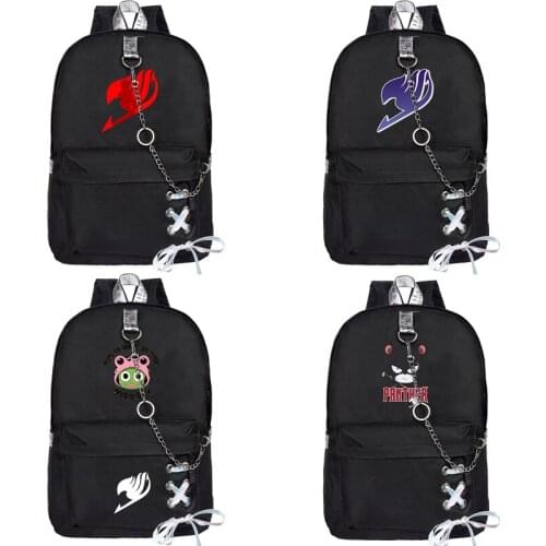 Anime Fairy Tail Backpack Women Men Large Laptop Backpack Children School Bags Streetwear Travel Bags Natsu Gray Happy Mochila