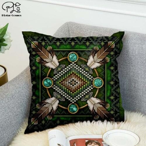 Black Native Indian Lakota Skull Hip Hop Pillow Case Polyester Decorative Pillowcases Throw Pillow Cover Square style-5