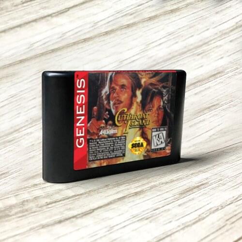 Cutthroat Island - USA Label Flashkit MD Electroless Gold PCB Card for Sega Genesis Megadrive Video Game Console