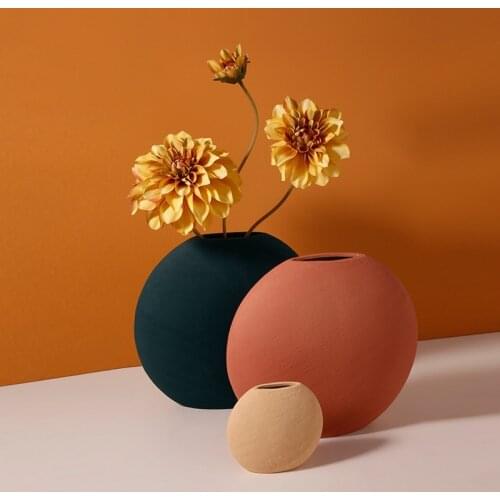 Vase Decorate Hand Makes Contemporary Nordic Contracted Household Living Room Arrange Tea Table TV Ark Flower Morandi Pottert